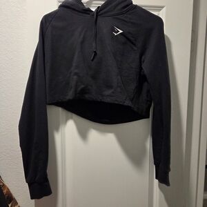 Gymshark Black Cropped Hoodie